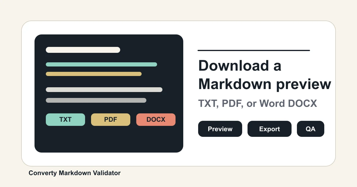 How to Download a Markdown Preview as TXT, PDF, or Word